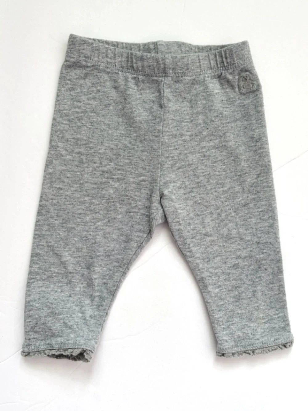 Baby Gap Leggings Gray 0-3M Lace Hem